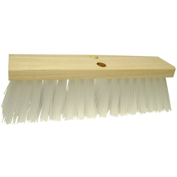 24 in Street Broom, Stiff White Poly Fill, 6PK